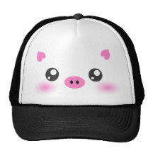 Visage mignon de porc - minimalisme de kawaii casquette