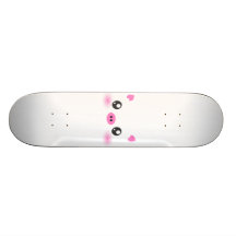 Visage mignon de porc - minimalisme de kawaii skateboards personnalisés