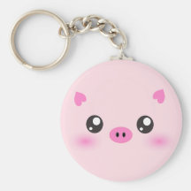 Visage mignon de porc - minimalisme de kawaii porte-clés