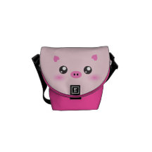 Visage mignon de porc - minimalisme de kawaii besaces