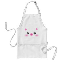 Visage mignon de porc - minimalisme de kawaii tablier