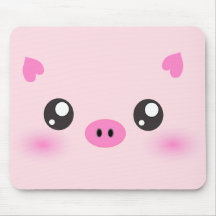 Visage mignon de porc - minimalisme de kawaii tapis de souris