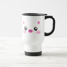 Visage mignon de porc - minimalisme de kawaii tasse