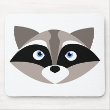 Visage mignon de raton laveur tapis de souris