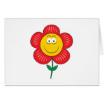 Visage mignon de smiley de fleur cartes de vœux