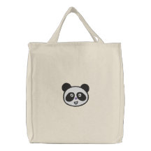 visage mignon fourre-tout de panda sacs en toile