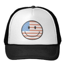 Visage patriotique de smiley de drapeau des Etats- Casquette De Camionneur