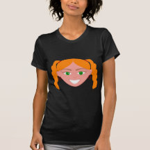Visage principal rouge blond de fille t-shirts