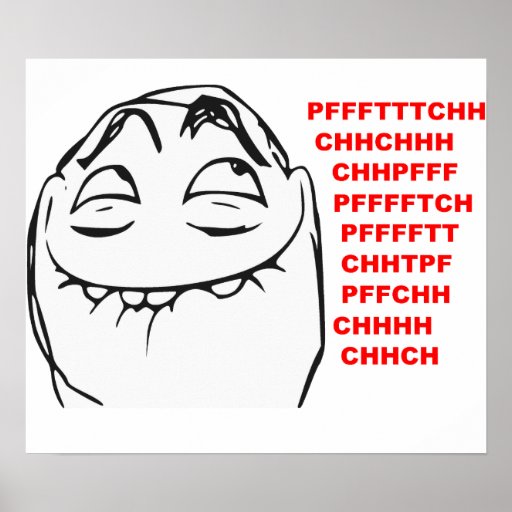 Visage riant Meme comique de rage de PFFTCH Posters