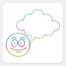 Visage souriant #1 avec la bulle de la parole autocollants