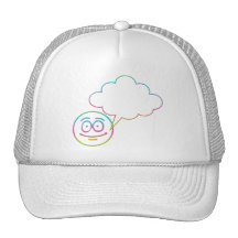 Visage souriant #1 avec la bulle de la parole casquettes de camionneur