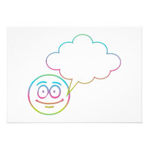 Visage souriant #1 avec la bulle de la parole invitations personnalisées