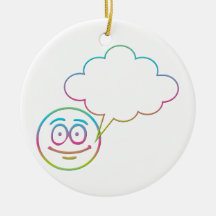 Visage souriant #1 avec la bulle de la parole décoration pour sapin de noël