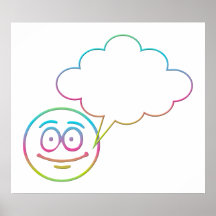 Visage souriant #1 avec la bulle de la parole affiche