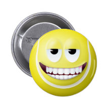 Visage souriant 2 de balle de tennis badges avec agrafe
