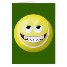 Visage souriant 2 de balle de tennis carte de vœux