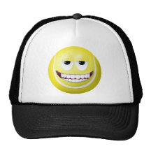 Visage souriant 2 de balle de tennis casquette