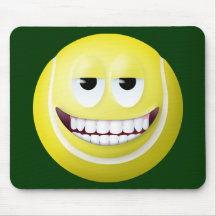 Visage souriant 2 de balle de tennis tapis de souris