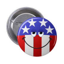 Visage souriant américain badge avec épingle