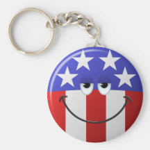 Visage souriant américain porte-clef