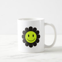 Visage souriant au néon tasse