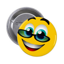 VISAGE SOURIANT AVEC DES VERRES BADGES AVEC AGRAFE