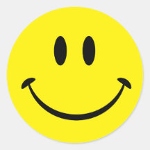 Visage souriant de bonheur adhésifs ronds