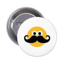 Visage souriant de moustache badges avec agrafe