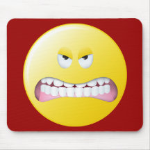 Visage souriant fâché tapis de souris