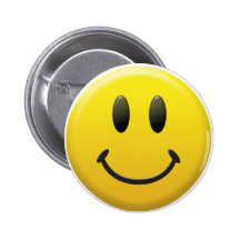 Visage souriant heureux badge