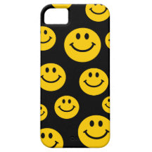 Visage souriant jaune étuis iPhone 5