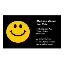 Visage souriant jaune modèles de cartes de visite