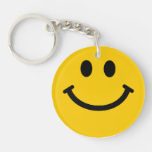 Visage souriant jaune porte-clés