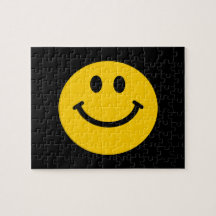 Visage souriant jaune puzzle