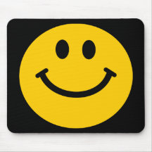 Visage souriant jaune tapis de souris