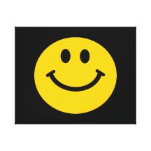 Visage souriant jaune toile tendue sur châssis