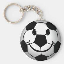 Visage souriant Keychain de ballon de football Porte-clés