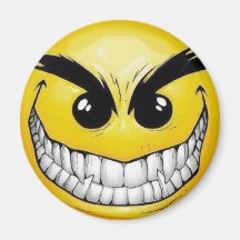 Visage souriant mauvais aimants pour réfrigérateur