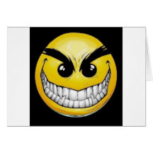 Visage souriant mauvais carte