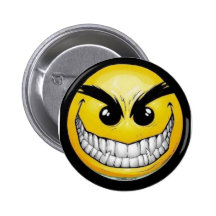 Visage souriant mauvais pin's avec agrafe