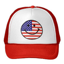 Visage souriant patriotique casquette