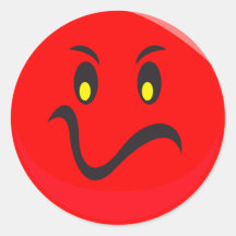 visage souriant rouge fou autocollants