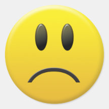 Visage souriant triste autocollants