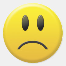 Visage souriant triste autocollants