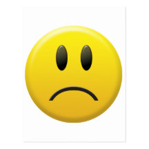 Visage souriant triste carte postale