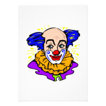 Visage traditionnel de clown faire-part