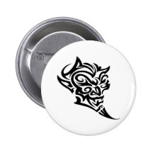 Visage tribal Satan de diable de tatouage Badge Avec Épingle