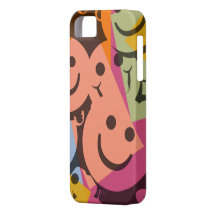 Visages de smiley de style d'art de bruit coque iPhone 5 Case-Mate