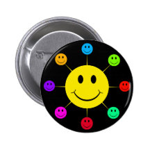 Visages souriants colorés pin's