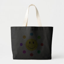Visages souriants colorés sacs de toile
